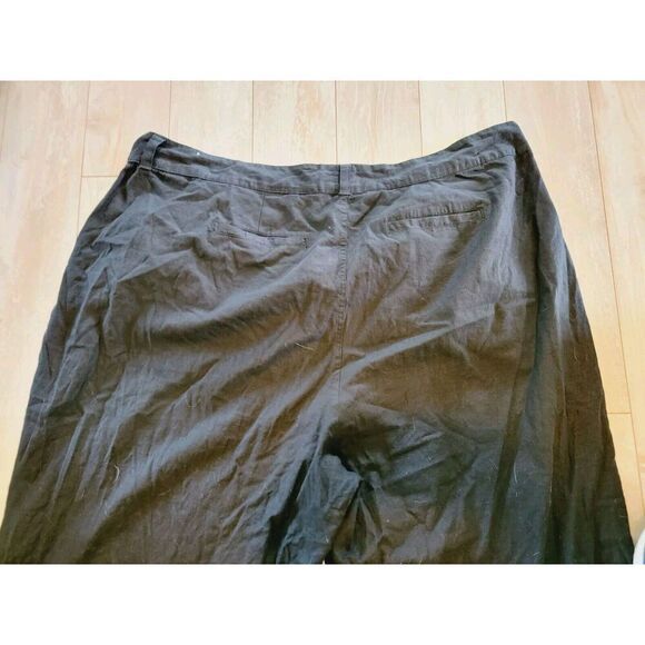 Torrid 24 Pants Black Linen Blend Wide Leg High Rise With Belt SZ 3X NWT RV $66 - Picture 7 of 10